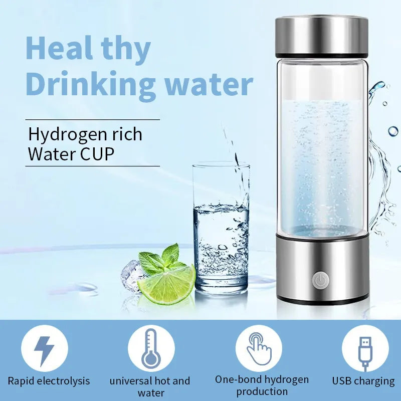 Titanium Hydrogen Rich Water Bottle Generator with Built-In Filter