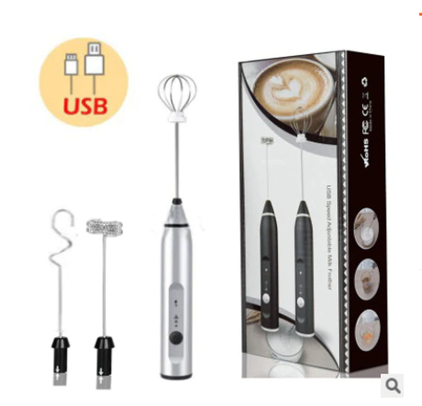 Wireless Milk Frothers Electric Handheld Blender with USB Electrical Mini Coffee Maker Whisk Mixer for Coffee 