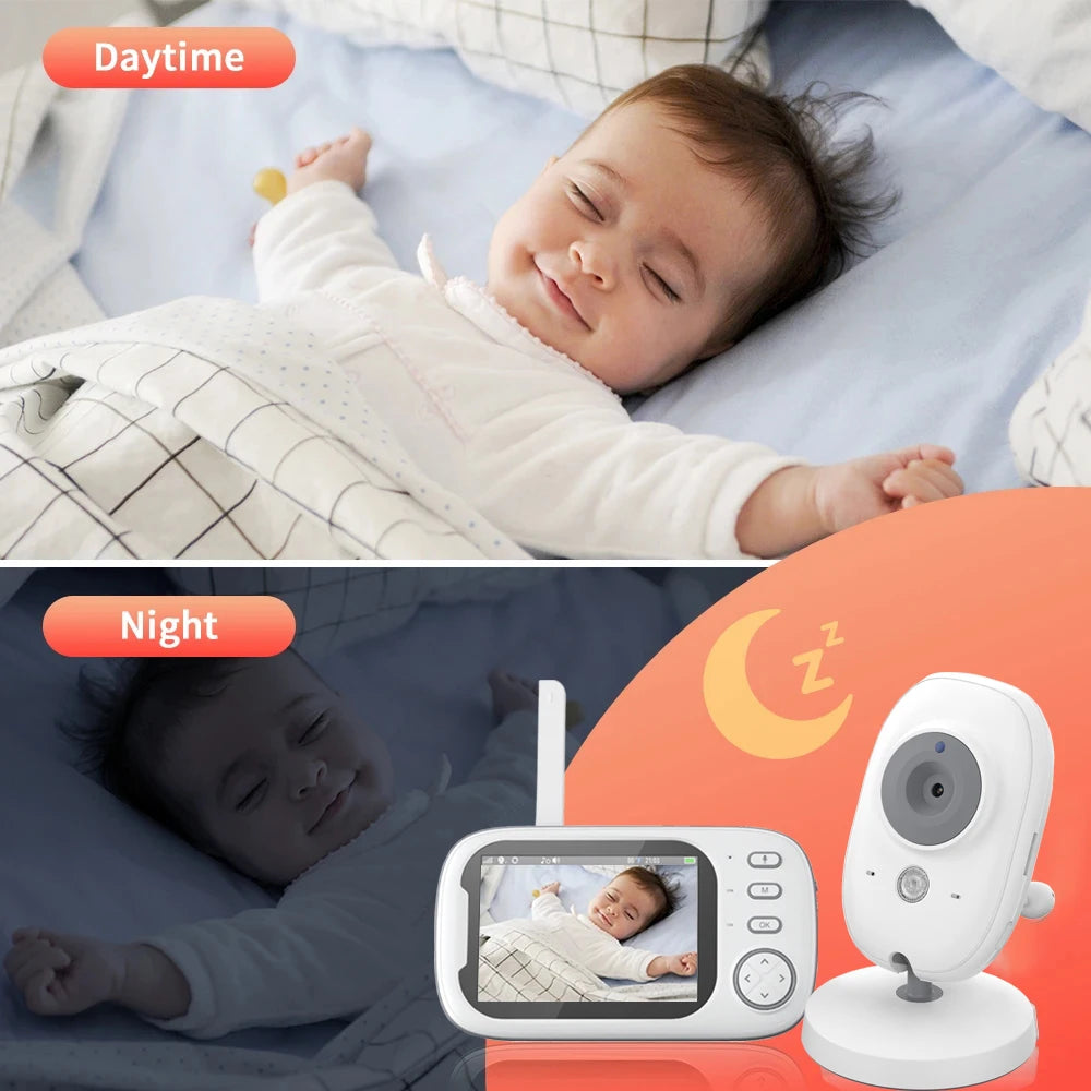 3.5 Inch Wireless Video Baby Monitor Night Vision Temperature Monitoring 2 Way Audio 