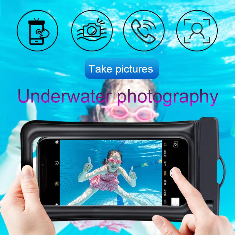 Floating Airbag Waterproof Swim Bag Phone Case for Iphone 11 12 13 14 15 Pro Max Samsung S23 S22 Xiaomi 13 Huawei P30 20 Lite Cover