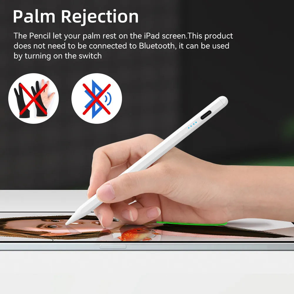 Stylus Pen for iPad, 13 mins Fast Charging Apple iPad Pencil with Palm Rejection, Tilt Sensitivity, Works for 2018-2023 iPad Air 3/4/5, iPad Mini 5/6, iPad 6/7/8/9/10, iPad Pro 11", iPad Pro 12.9"