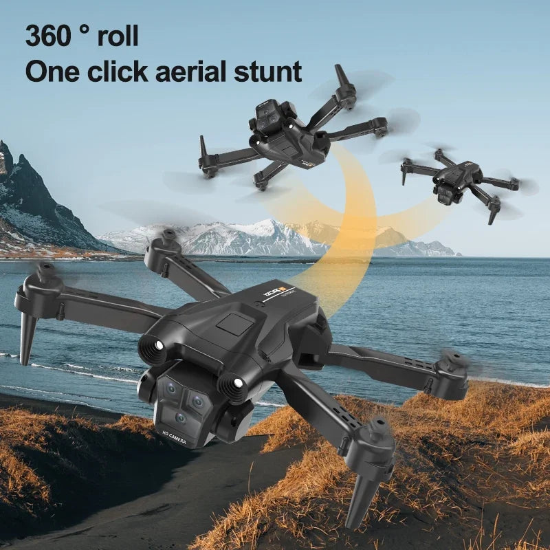 New M4 RC Drone 4K Professinal with Wide Angle Triple HD Camera Foldable RC Helicopter WIFI FPV Height Hold 