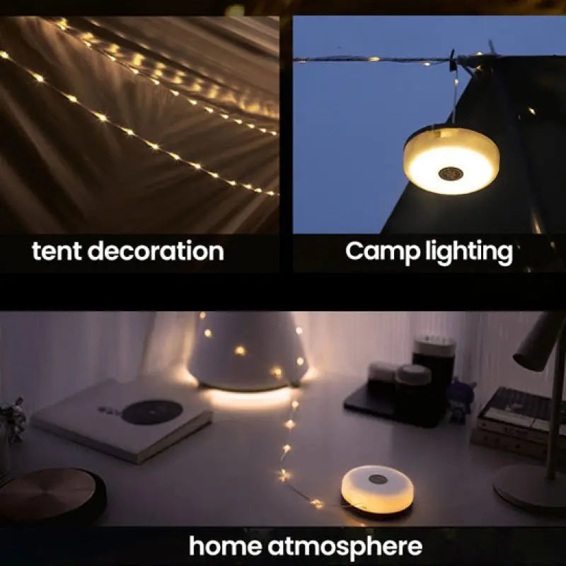 Outdoor Colorful Atmosphere String Lights USB Charging LED Camping Light Waterproof Portable Stowable 