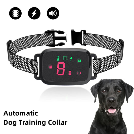 Smart Automatic Anti-Barking Dog Collar HD Digital Display IP67 Waterproof Collar for Dog Rechargeable Bark Stopper 