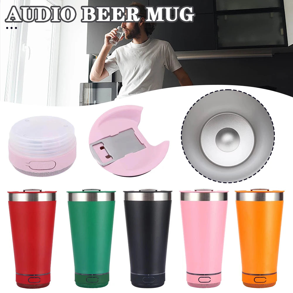 Stainless Tumbler with Built-In Bluetooth Speaker 