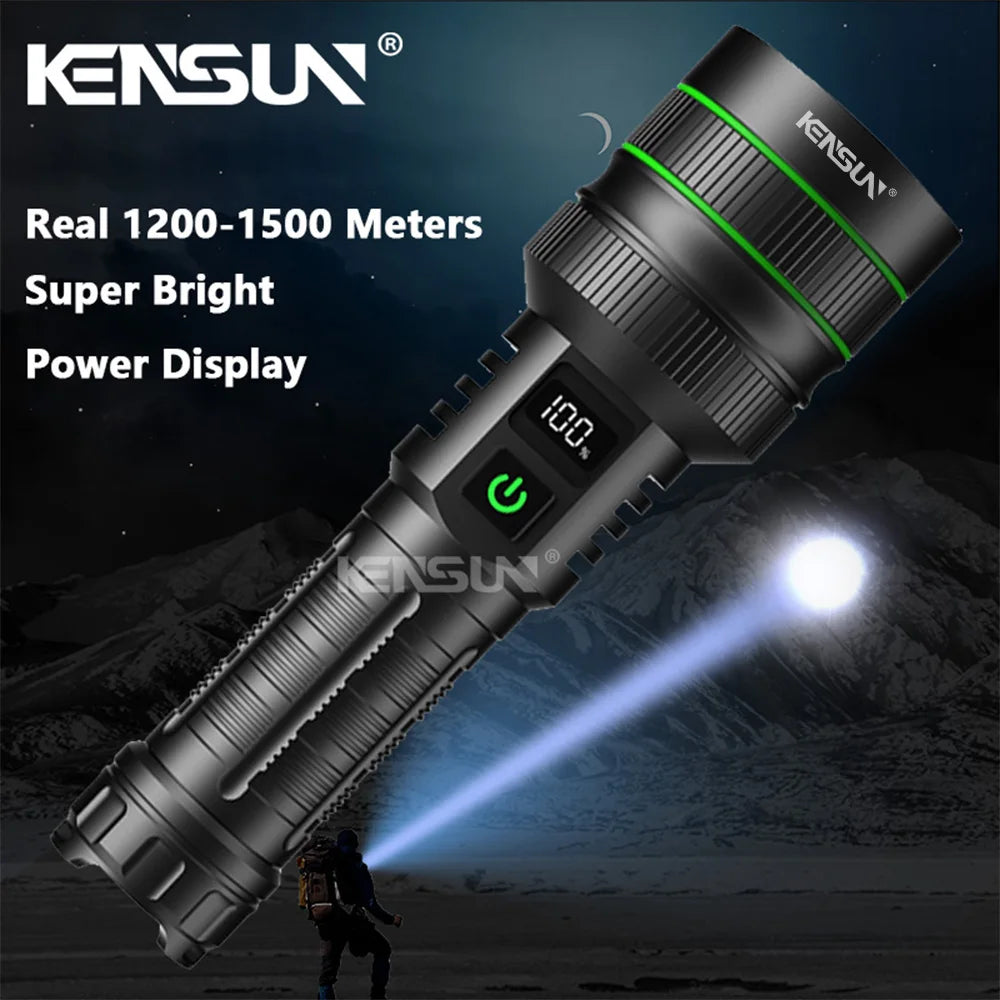 Super Long Range Tactical Torch High Power LED Flashlight USB Rechargeable Strong Light Waterproof