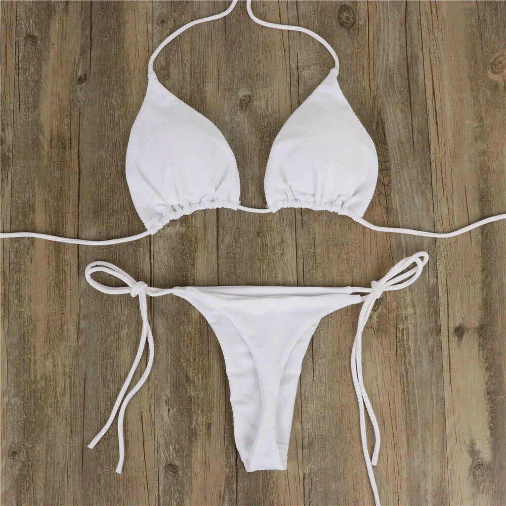 Women Bikini Set Sexy Side Tie Thong Swimsuit 