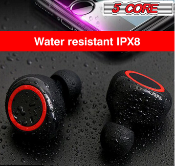 Wireless Earbuds Black/ Noise Canceling Headphone Wireless Bluetooth 5.0 Powerful Beats & Clean Audio True Wireless Earbud IPX 8