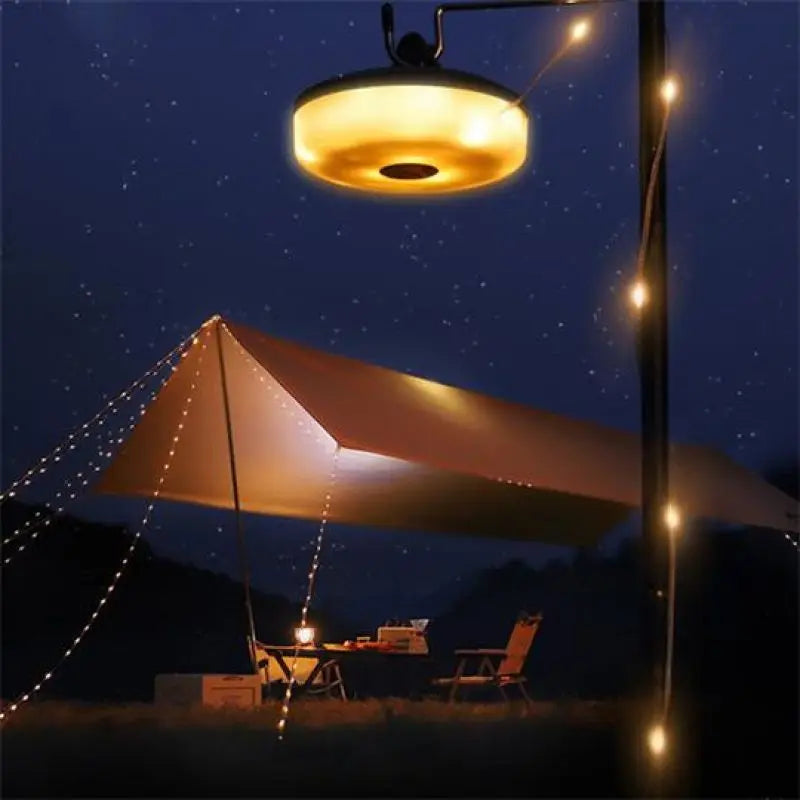 Outdoor Colorful Atmosphere String Lights USB Charging LED Camping Light Waterproof Portable Stowable 