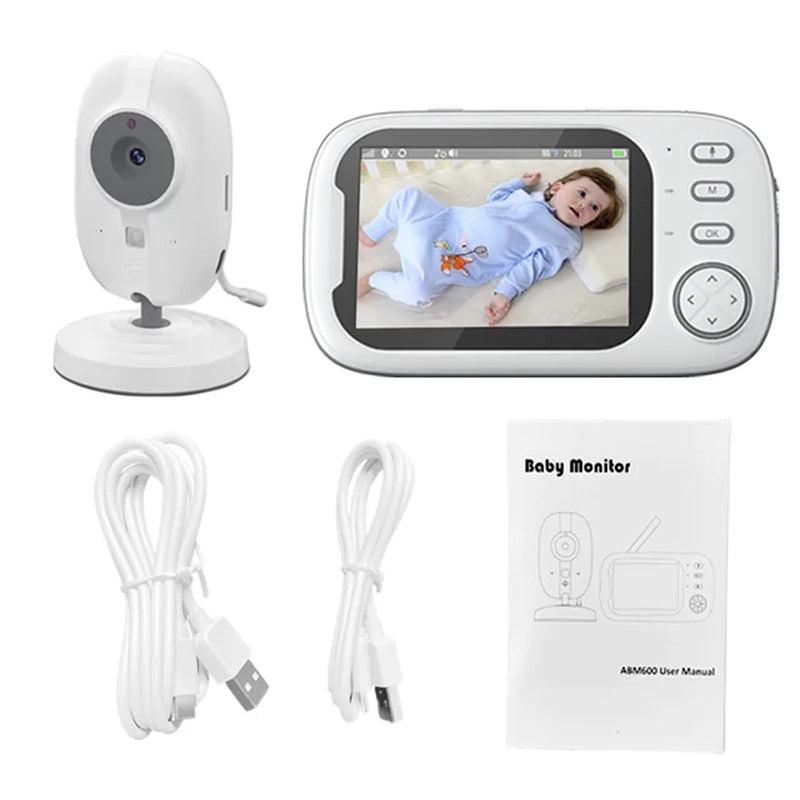 3.5 Inch Wireless Video Baby Monitor Night Vision Temperature Monitoring 2 Way Audio 