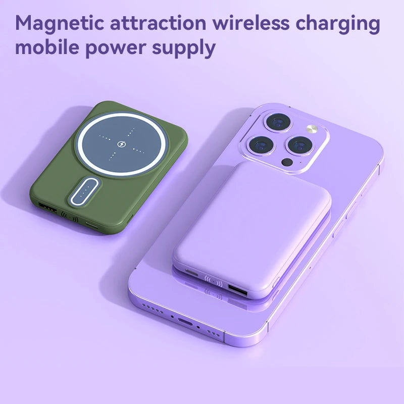 30000Mah High Capacity Mini Powerbank- Wireless charger for Iphone 15/14/13/12