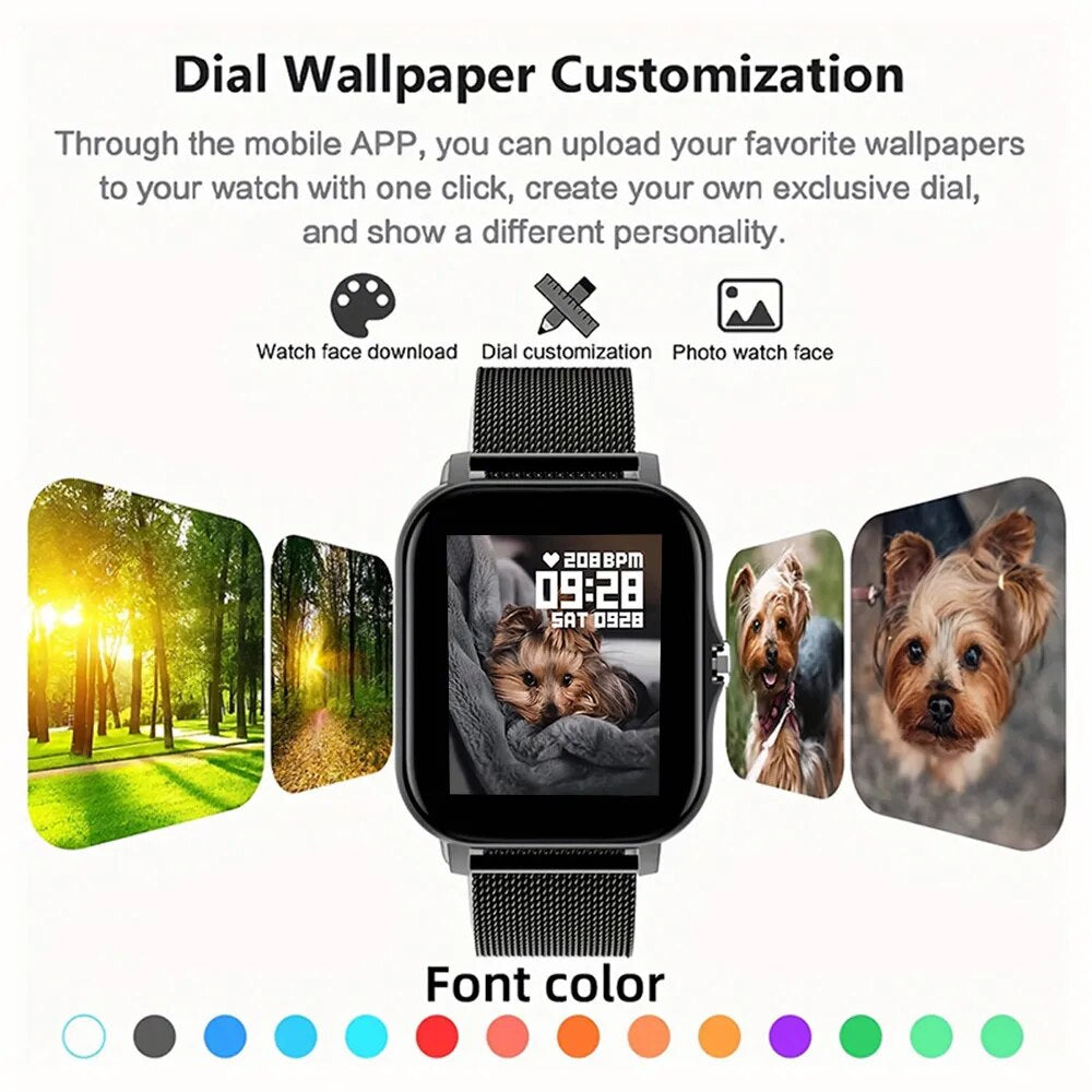  Smartwatch 1.44" Color Screen Full Touch Custom Dial Bluetooth Men/Women