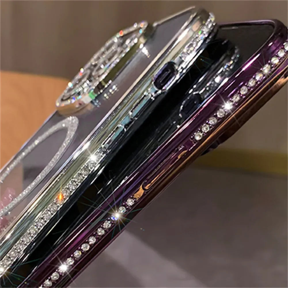 Luxury Transparent Diamond Glitter Magsafe Case for IPHONE 15, Plus, Pro, Pro Max