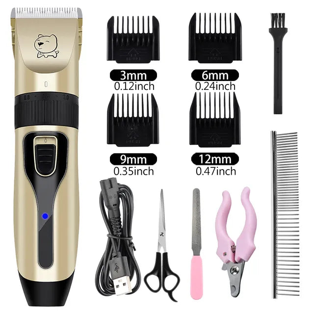 Professional Dog Hair Clipper Electrical Grooming Trimmer for Pets USB Rechargeable Shaver Low Decibel Haircut Machine