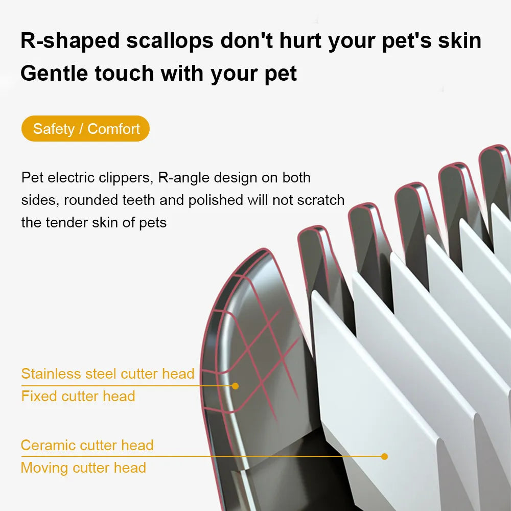 Professional Dog Hair Clipper Electrical Grooming Trimmer for Pets USB Rechargeable Shaver Low Decibel Haircut Machine