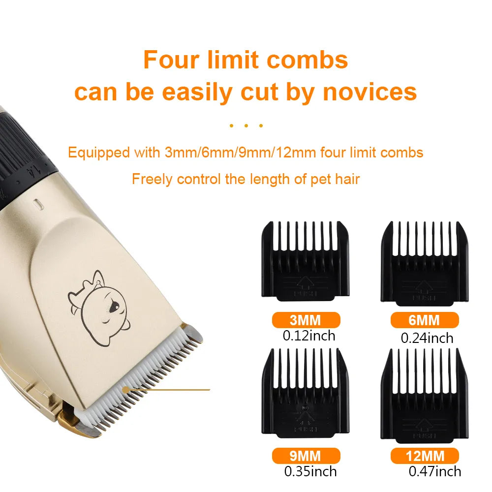 Professional Dog Hair Clipper Electrical Grooming Trimmer for Pets USB Rechargeable Shaver Low Decibel Haircut Machine