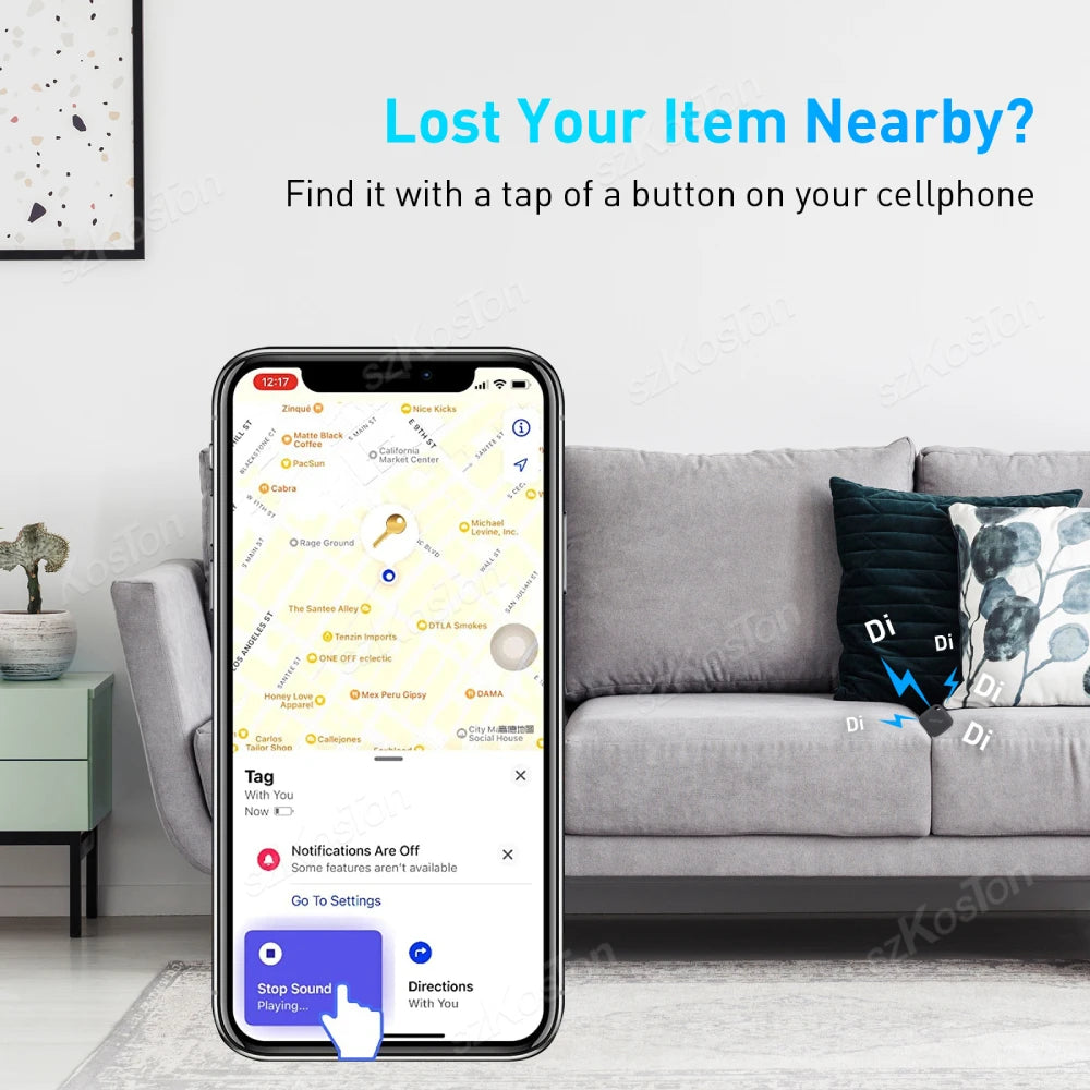 Professional Title: "Advanced GPS Tracker with Long Distance Range for Air Tag Key Finder, Pet, Wallet, Bike - Anti-Lost Alarm and Mini Locator - Compatible with iOS Find My"