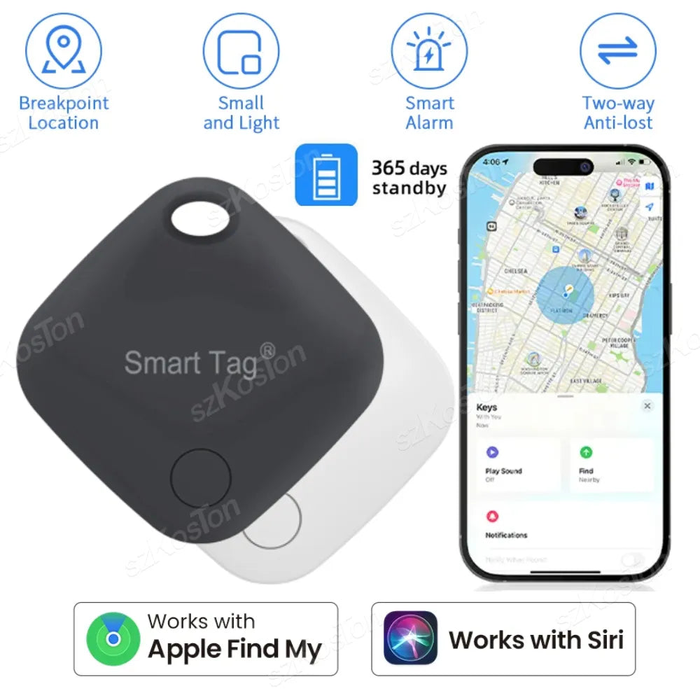 Professional Title: "Advanced GPS Tracker with Long Distance Range for Air Tag Key Finder, Pet, Wallet, Bike - Anti-Lost Alarm and Mini Locator - Compatible with iOS Find My"