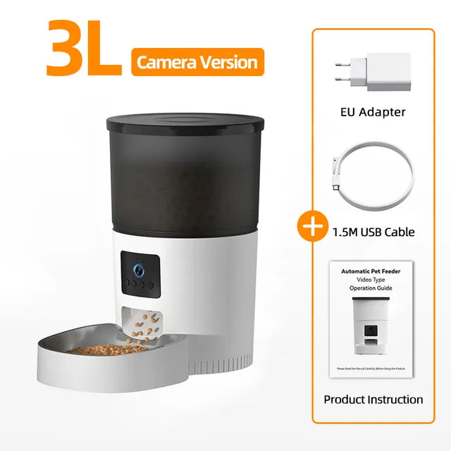 Professional Product Title: "Smart Pet Feeder with Camera and Voice Recorder - Automatic Food Dispenser with Remote Control for Cats and Dogs"