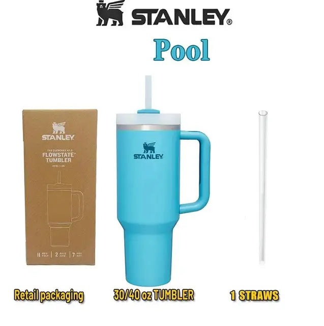 40 OZ Stanley Tumbler Stainless Steel with Lid and Straw