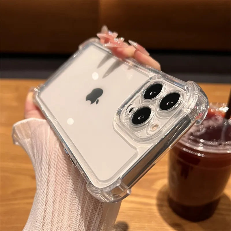 Luxury Shockproof Transparent Case for IPHONE 15, Plus, Pro, Pro Max